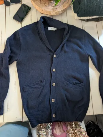 Cardigan en laine mérinos homme Cuisse de grenouille