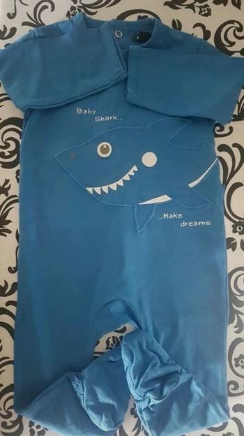 Pyjama Combinaison Bleu Baby Shark 6M Kiabi Requin