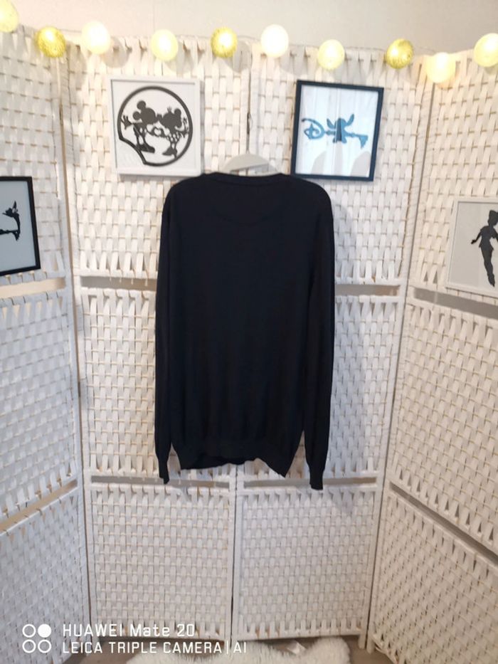 💕Jolie pull col en V noir coton extra fin noir homme TXL celio 💕 - photo numéro 2
