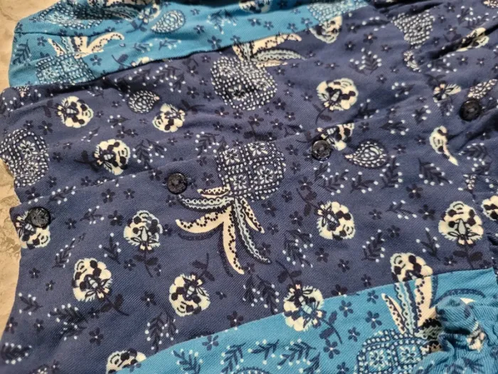 Robe bleue imprimée façon patchwork pour fille - photo numéro 4