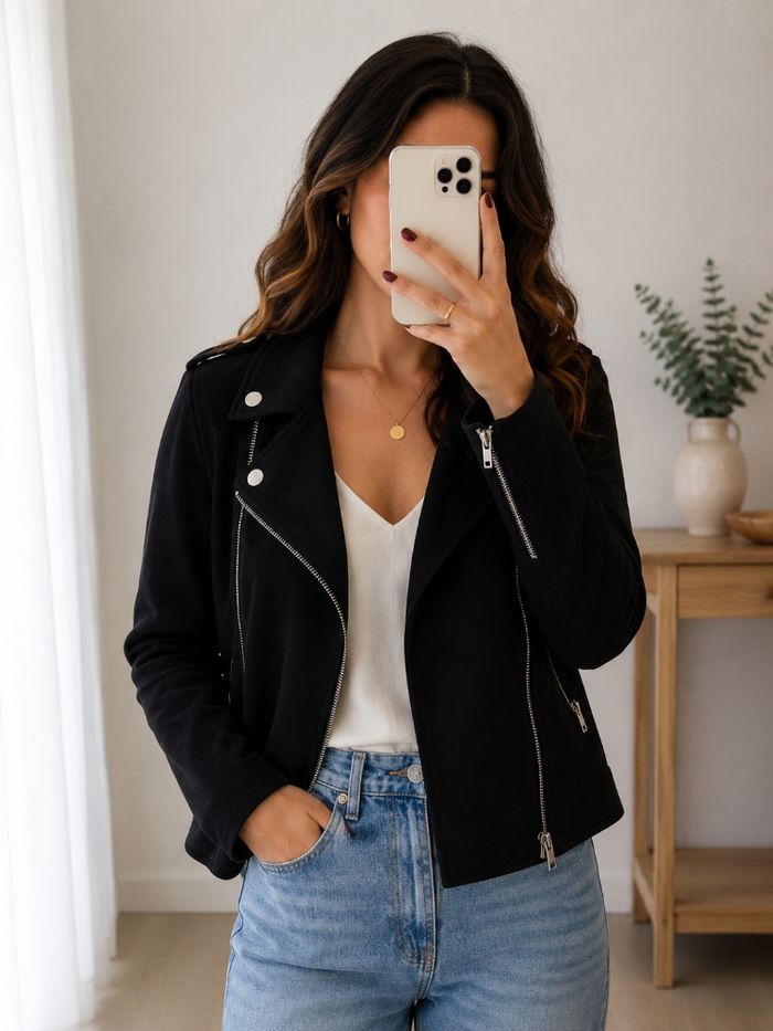 Veste perfecto en nubuck - photo numéro 1