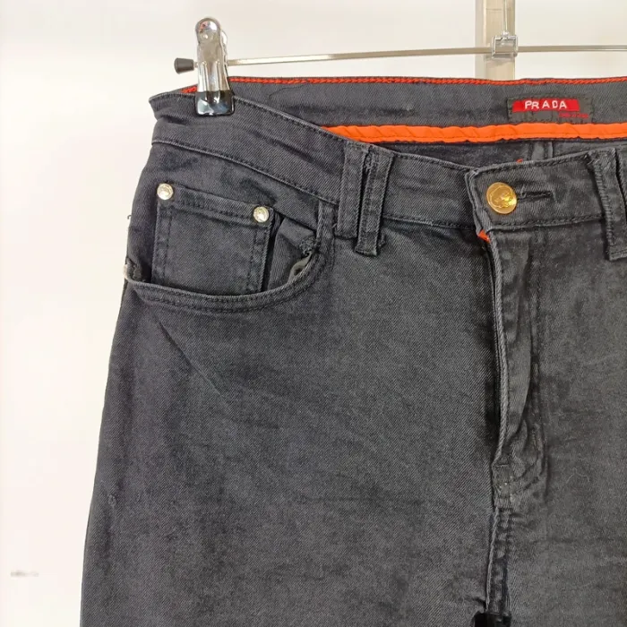 Pantalon noir effet velours Prada - Taille 36 A599 - photo numéro 4