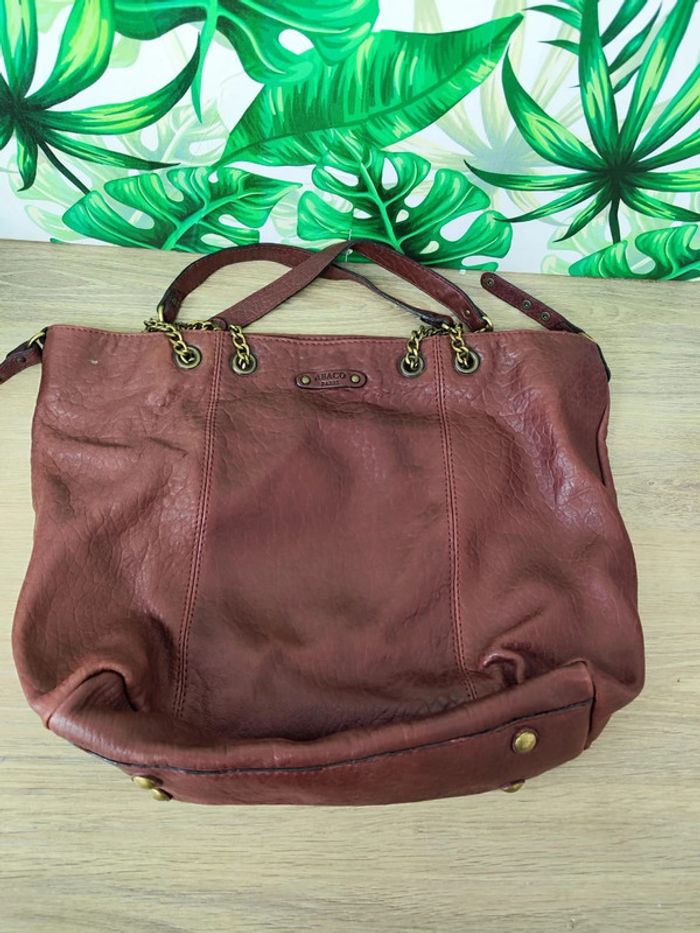 Sac à main Abaco bordeaux, très bon état en cuir 30X46 cm