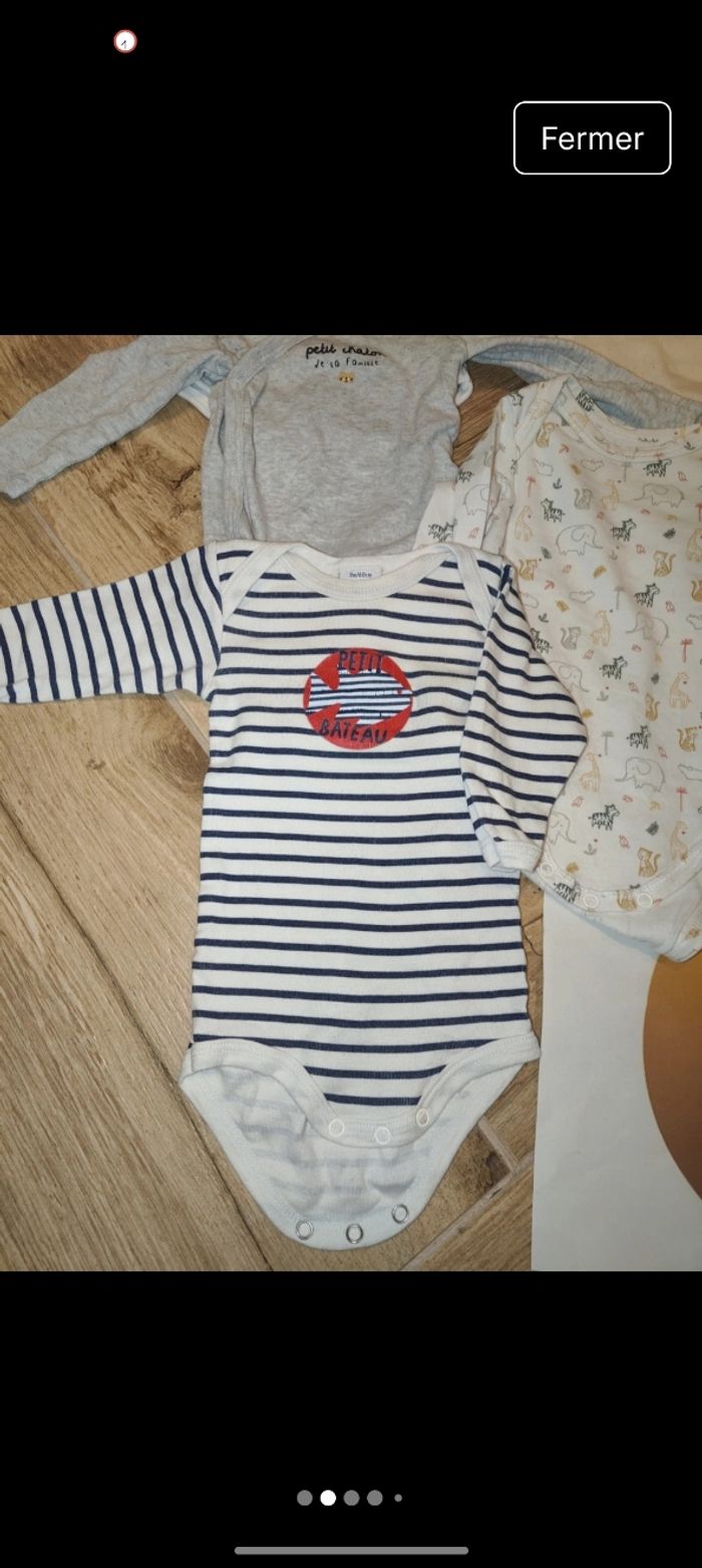 Lot 7 body bodies manches longues dont croisés. Escargot dragon chaton famille animaux - photo numéro 2