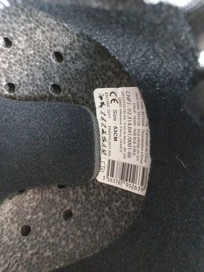 Bombe d équitation S 53 cm fouganza velours - photo numéro 3