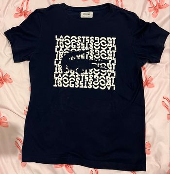 T-Shirt Lacoste bleu marine et blanc XS
