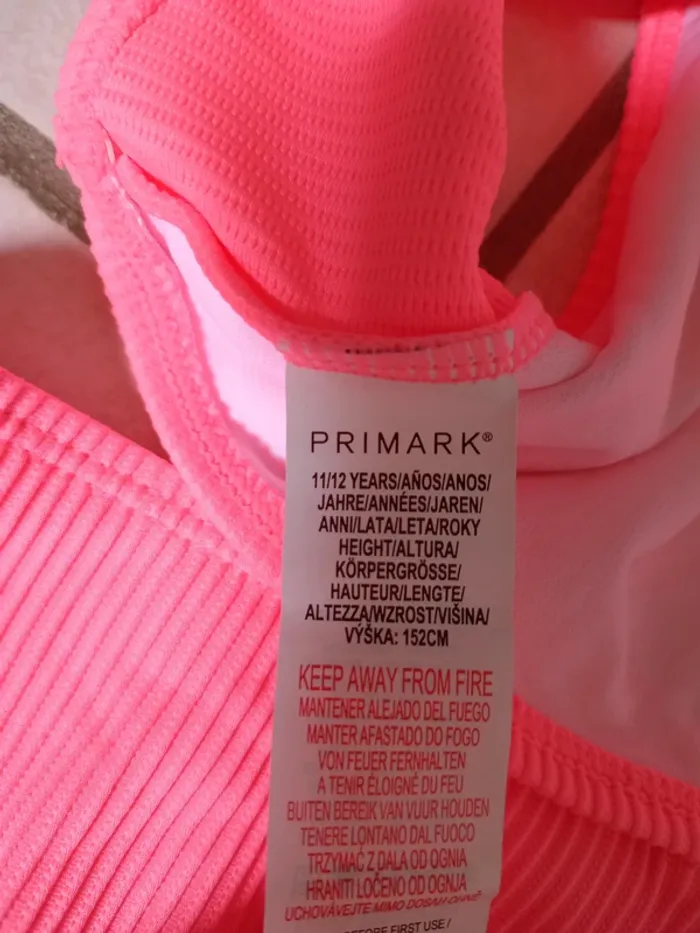 Maillot de bain 2 pièces brassière Primark orange fluo taille S - photo numéro 4