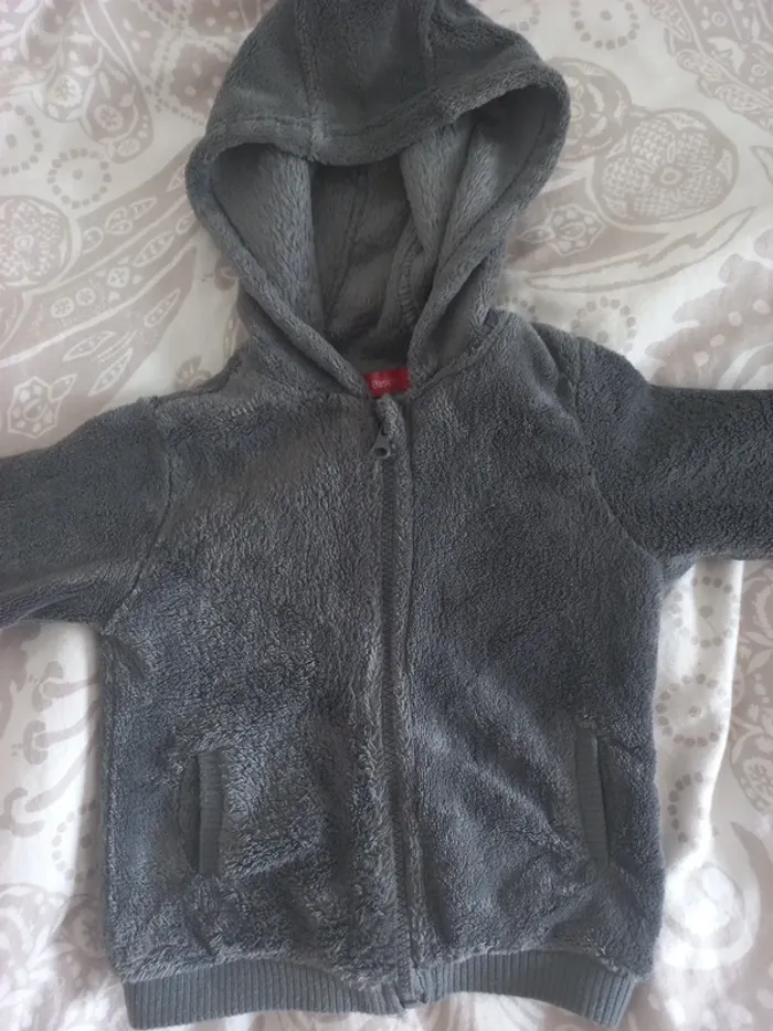 Sweat à capuche zippé chaud Tissaia basics 24 mois