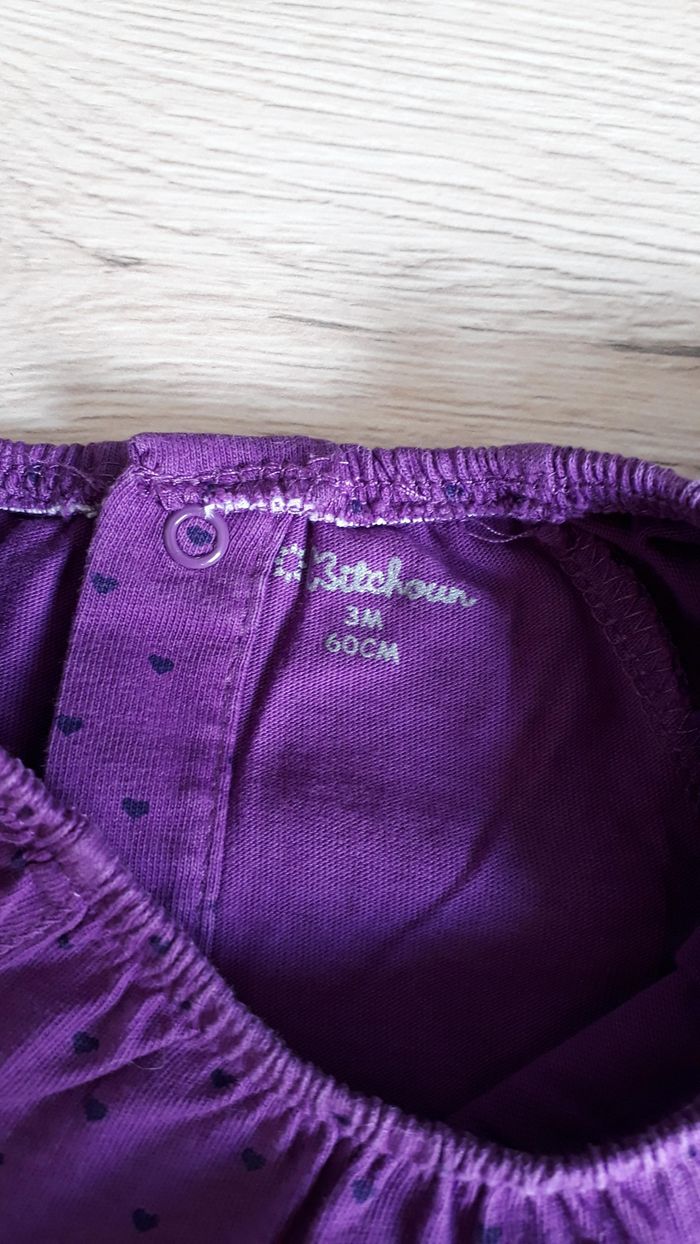 Tee shirt violet imprimé de coeur - photo numéro 3