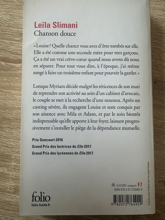 Livre Leila Slimani Chanson Douce - photo numéro 3