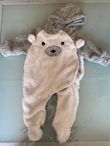 Combinaison chaude petit ours gris blanc 4-6 mois dopodopo