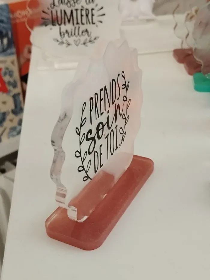 idée cadeau ornement bureau coiffeuse couvre tasse en résine abr014 - photo numéro 2