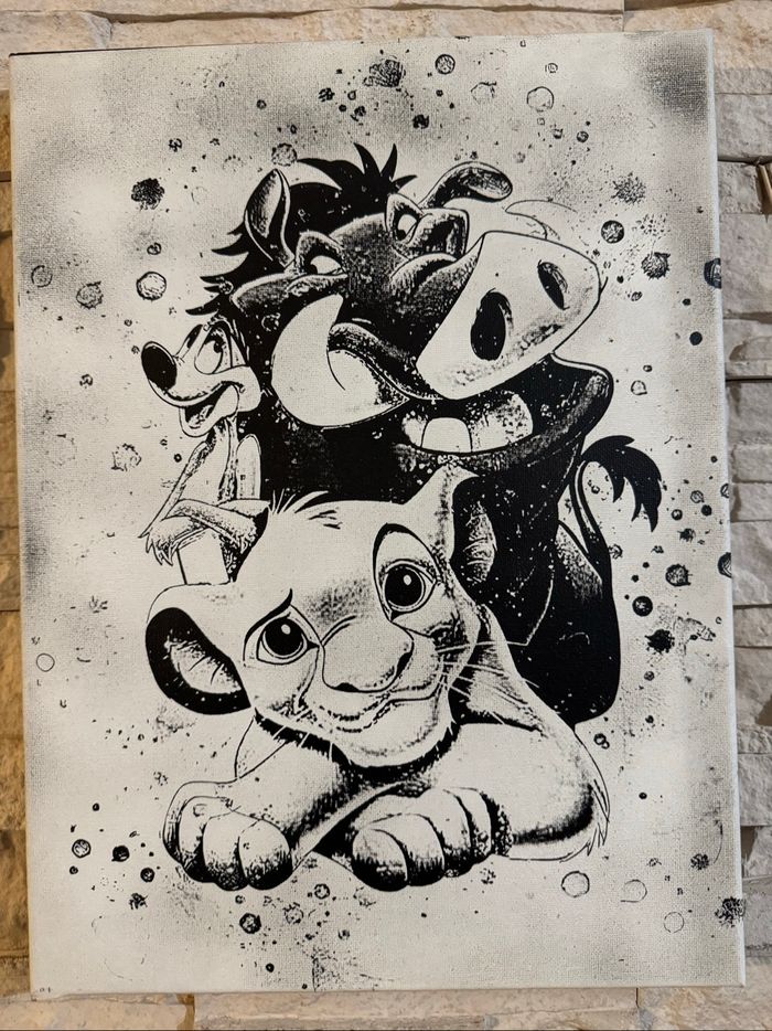 Tableau Simba Timon et Pumbaa Le Roi Lion en toile 30x40cm - photo numéro 6