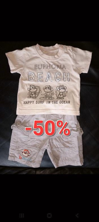 Ensemble short tee-shirt 6 mois TBE
