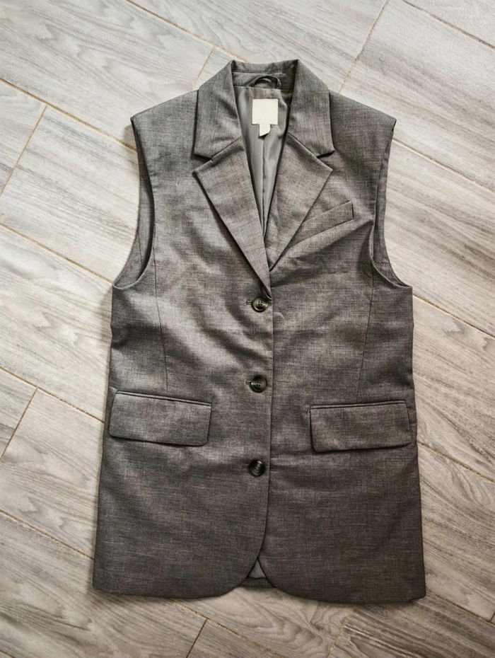 Veste blazer sans manches grise H&M T.XS