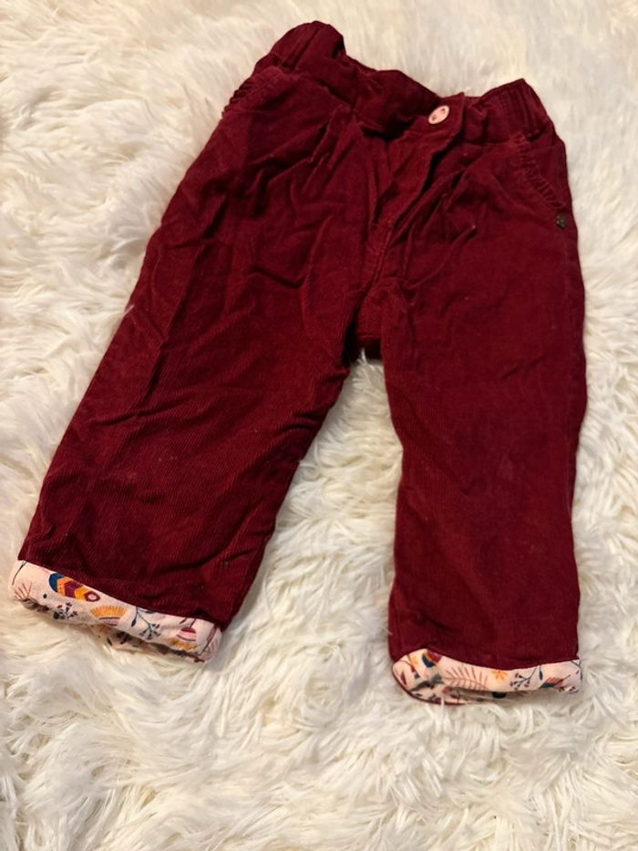 Pantalon bordeau en velours