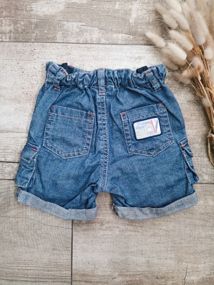 🌺Joli short jean cargo vintage 6mois bleu