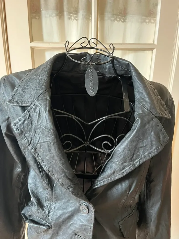 Veste en cuir froissée Premium - photo numéro 3