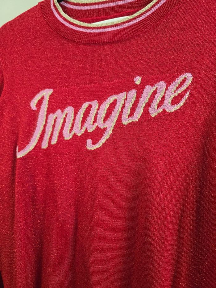 Pull ba&sh rouge "Imagine" pailleté taille 36 S tendance chic - photo numéro 3