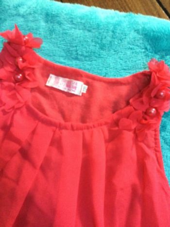 robe rouge fashion wear 120 cm tbe   6 / 7 ans