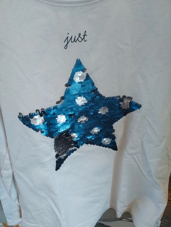 T shirt paillettes étoiles - photo numéro 2