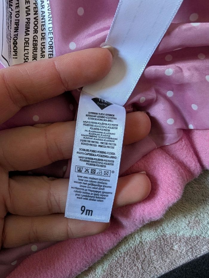 Joli Manteau Hiver Fille Rose Fuschia - Capuche & Boutons - TEX Baby - 9 Mois - photo numéro 3