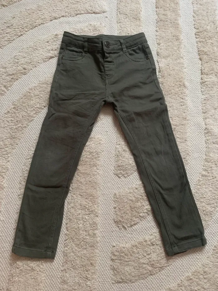 Pantalon slim enfant vert kaki – 104 cm (4 ans)