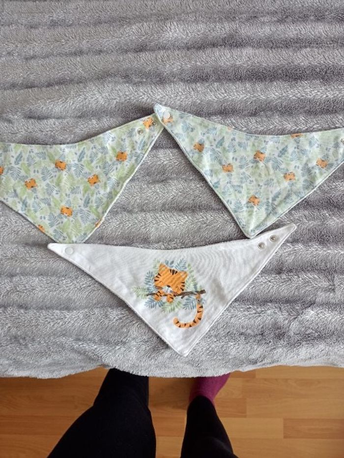 Lot de trois bandana éponge tigre