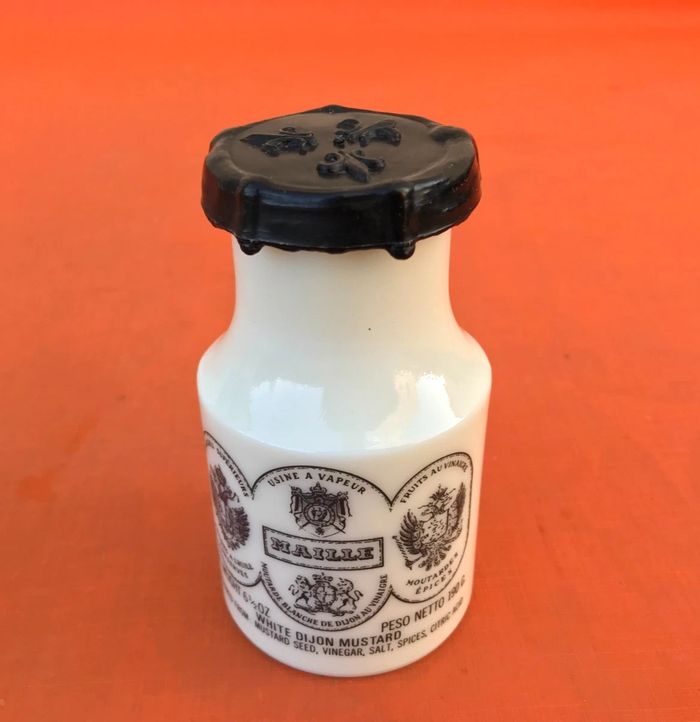 Ancien pot à moutarde en opaline Maille depuis 1747 - photo numéro 2