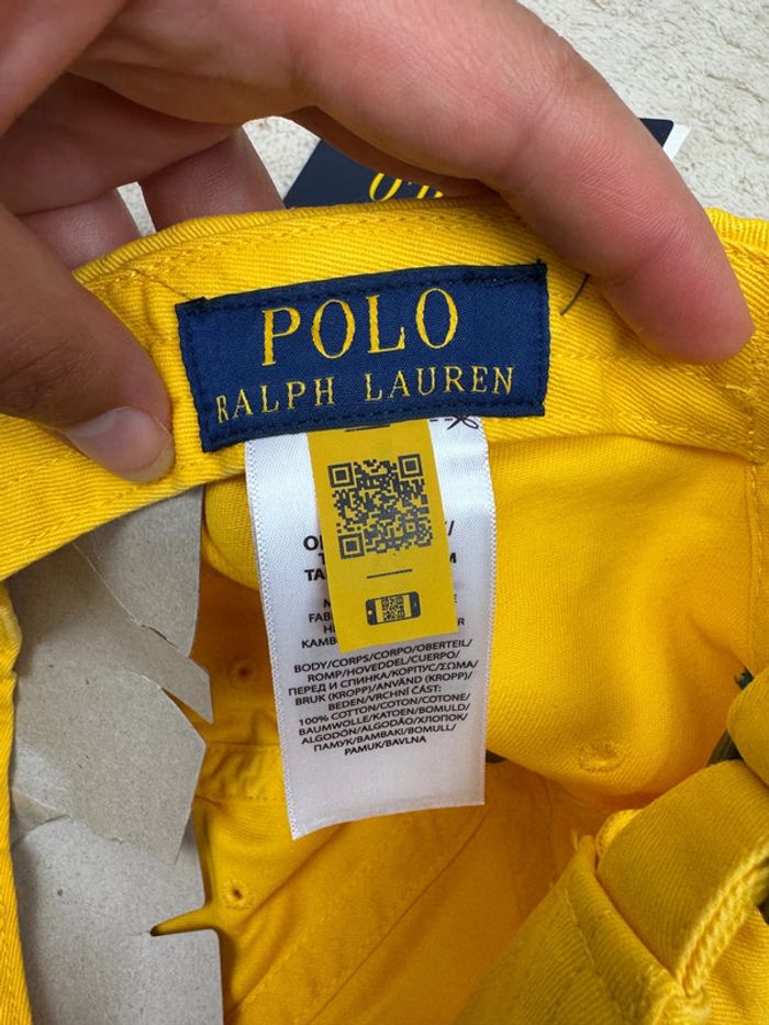 Casquette Ralph Lauren Jaune Logo Brodé Neuve - photo numéro 8