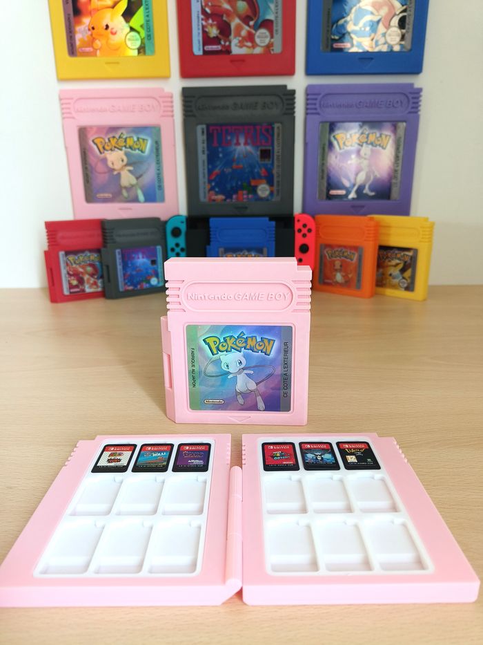 Boite de rangement pour jeux Nintendo switch, style cartouche gameboy pokémon