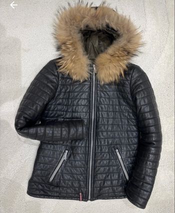 Doudoune cuir noire oakwood