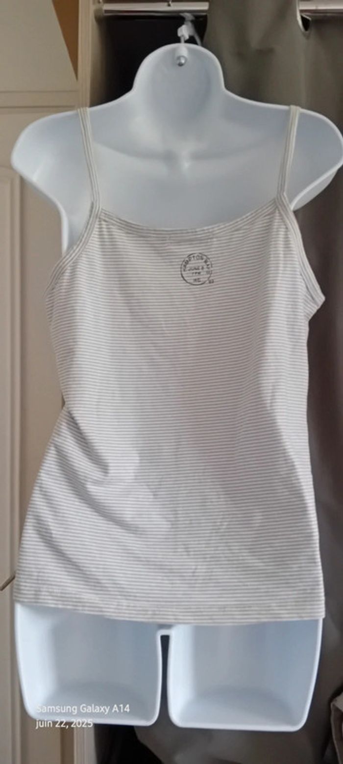 Top fines bretelles à rayures gris et blanc femme XL Hampton Bays - photo numéro 9
