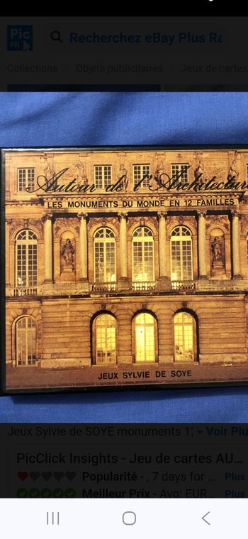 Jeu de cartes AUTOUR DE L'ARCHITECTURE Jeux Sylvie de SOYE monuments 12 familles