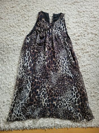 Robe fluide imprimée léopard en soie doublée