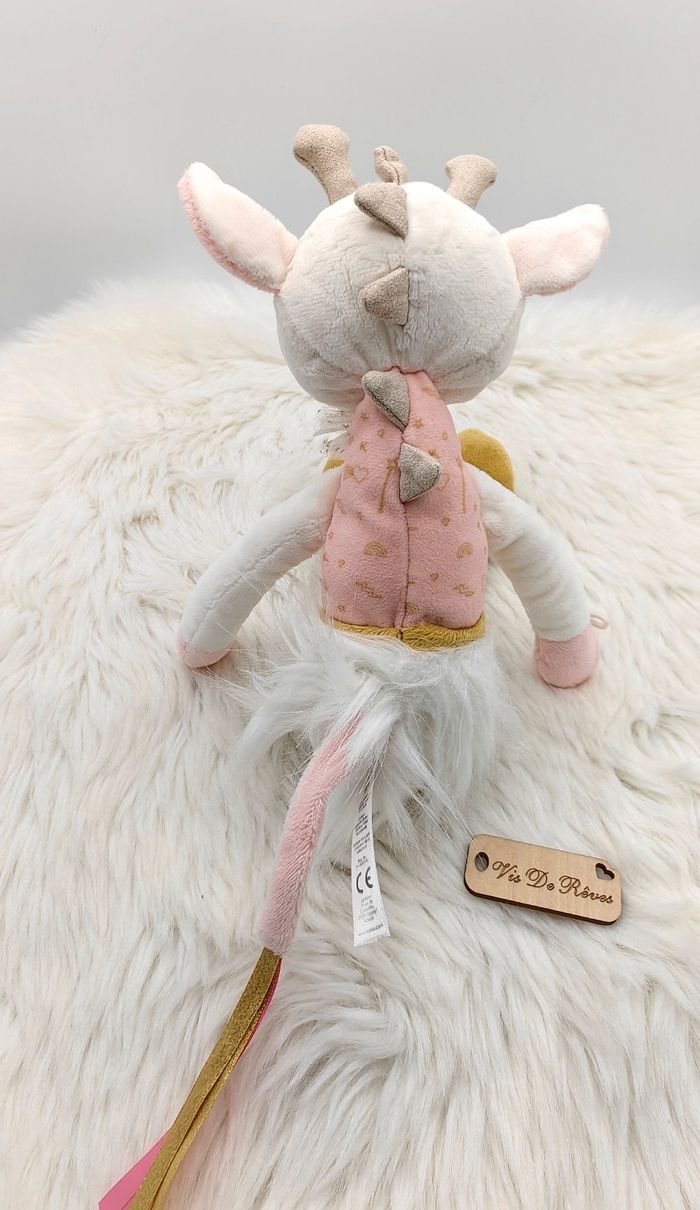 Doudou peluche Zarafa la girafe rose Les Kalines Kaloo 35 cm - photo numéro 4