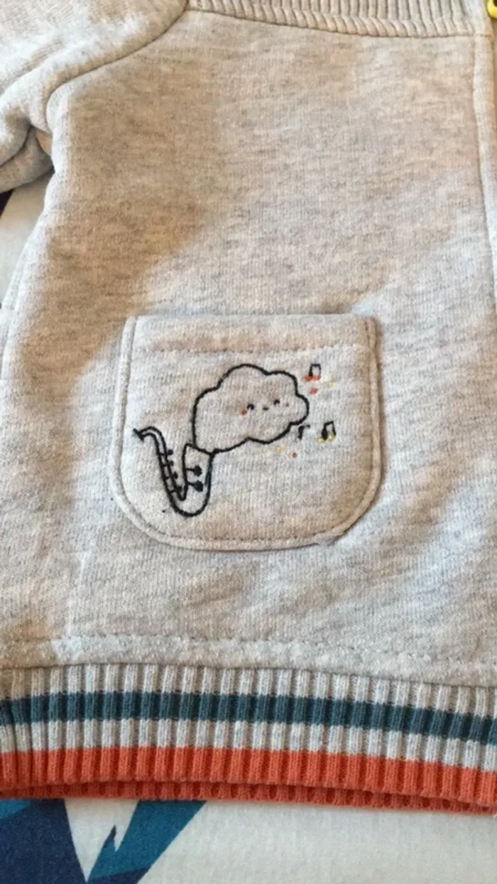 Gilet zippé doublé 12 mois - photo numéro 4