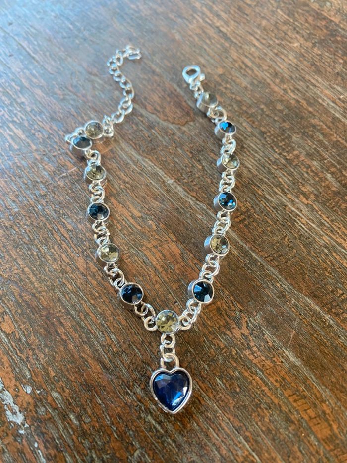 Magnifique bracelet réglage avec cœur et pierre - photo numéro 2
