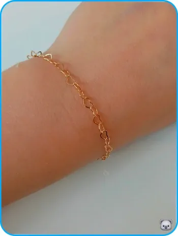 Bracelet doré chaine coeur élégant tendance féminine