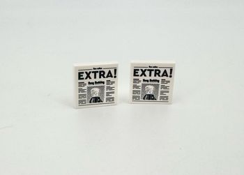 Lego Accessoires City : Lot de 2 Tiles 2x2 Jounal titré Extra ! - NEUF