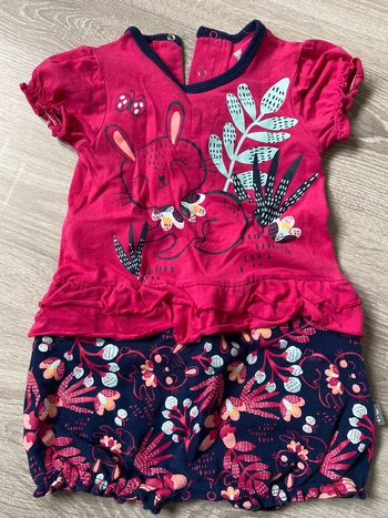 Combi short fille petit beguin 18 mois 86 cm