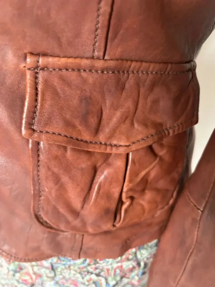 Veste en cuir femme 38 - photo numéro 7
