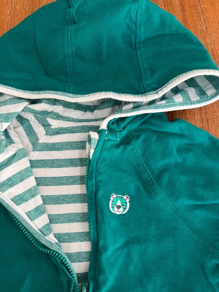 Sweat shirt gilet zippé avec capuche reversible Obaibi 23 mois - photo numéro 3