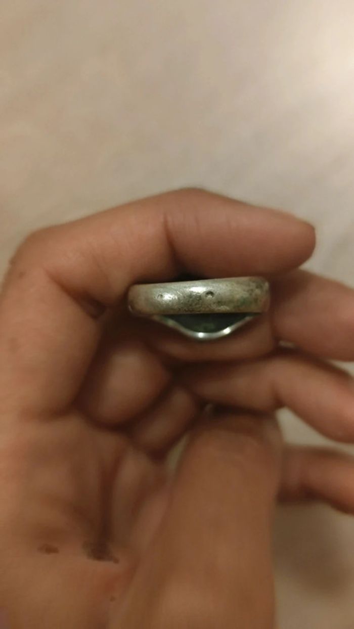 Bague indienne avec tête d'indien d'Amérique pierre bleu turquoise - photo numéro 4