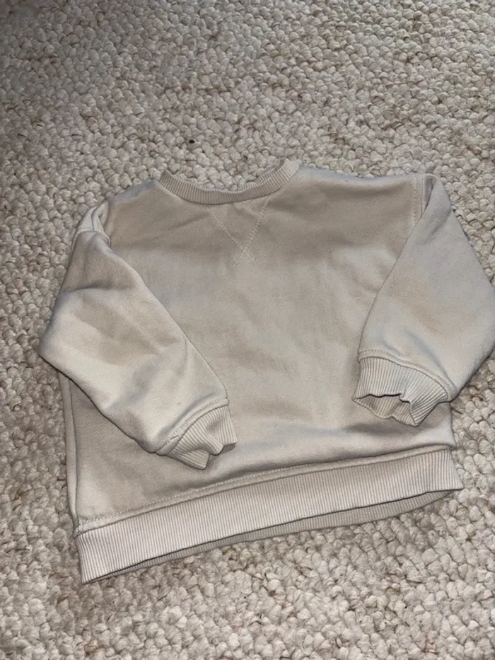 Sweat-shirt garçon ZARA - Taille 9-12 mois - Beige - photo numéro 2