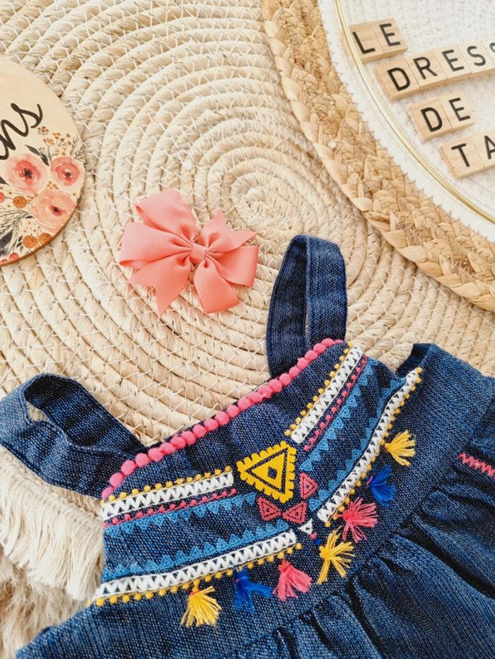 Robe broderie pince cheveux 6mois bébé fille - photo numéro 2
