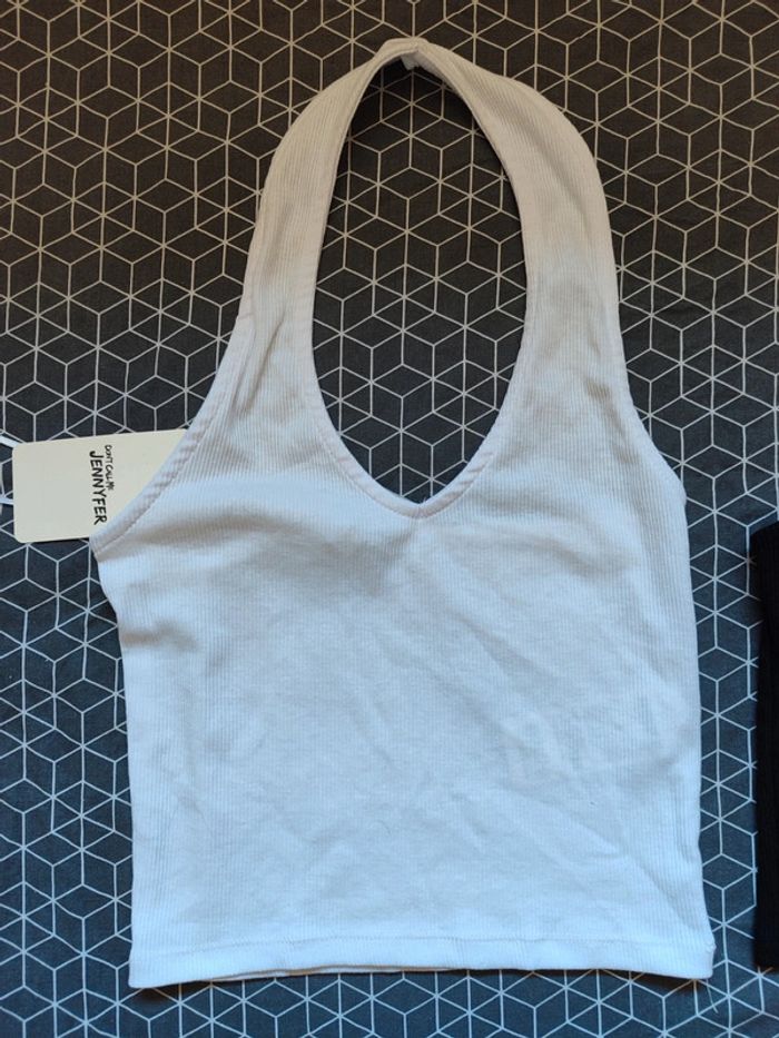 Lot 2 dos nue blanc et noir Jennyfer taille S - photo numéro 2