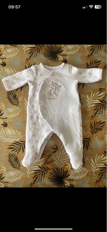 Pyjama d’hiver à pression avant blanc à motif ourson sergent major bb 3 mois