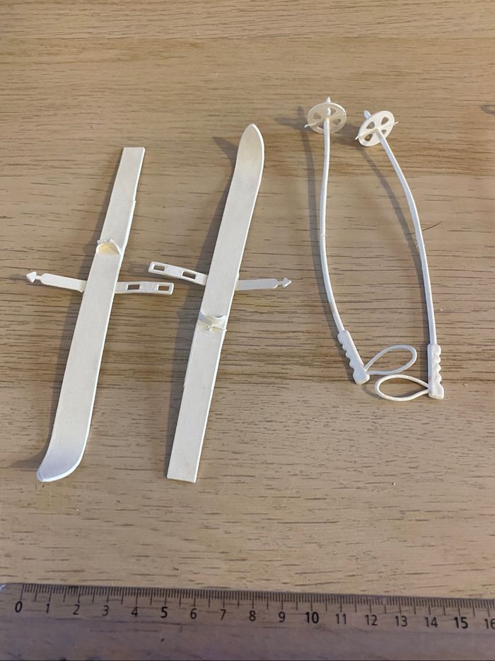 Accessoires poupée mannequin ski rose blanc - photo numéro 2