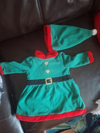Ensemble lutin noél vert 9 mois